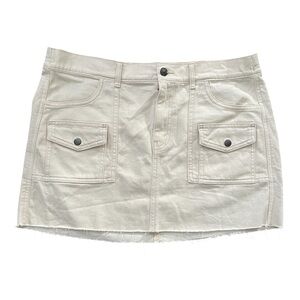Aerie Women's Large Cream Utility Mini Skirt Cargo Utility‎ Summer Casual NWOT